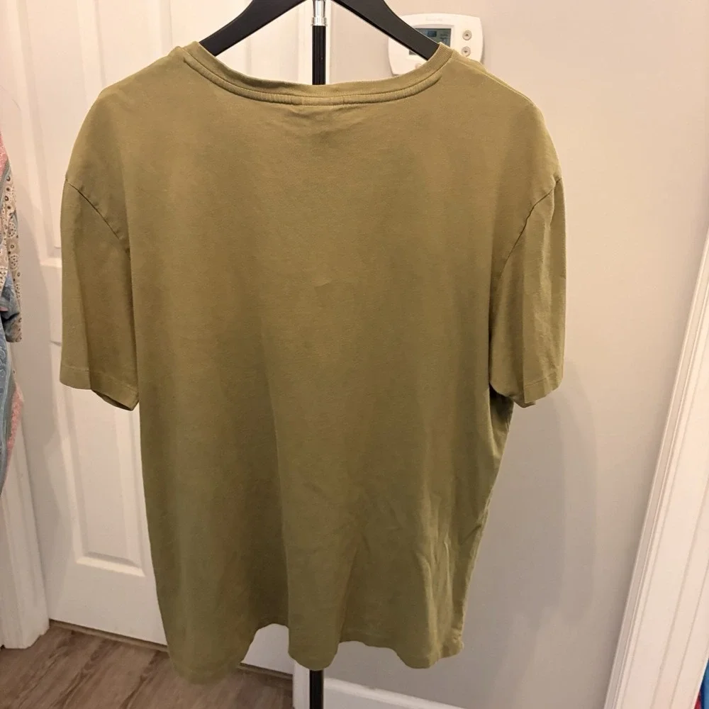 Polo Ralph Lauren Men's Classic Fit Jersey V Neck T Shirt Olive Green Orange Lge